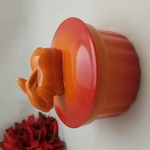 Swiss Pro Firery Orange Bunny Ramekin Individual Casserole Oven Dish